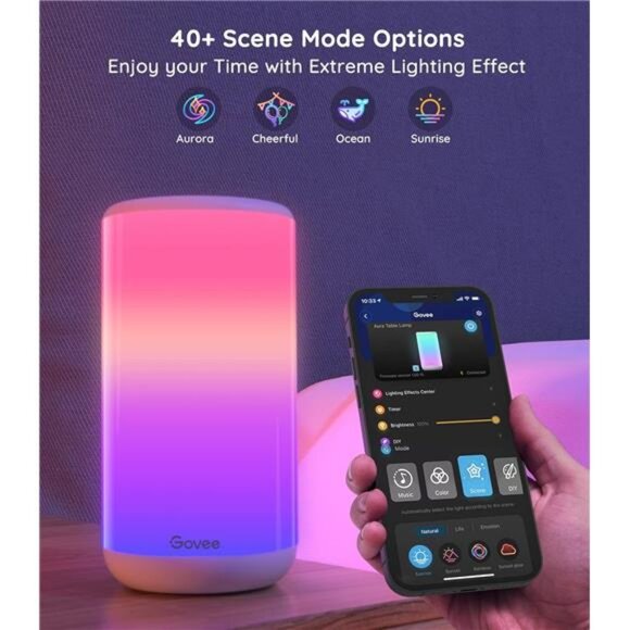 Govee RGBIC Table Lamp, Smart Lamp Work with Alexa, LED Lamp with Music Sync - Picture 4 of 6
